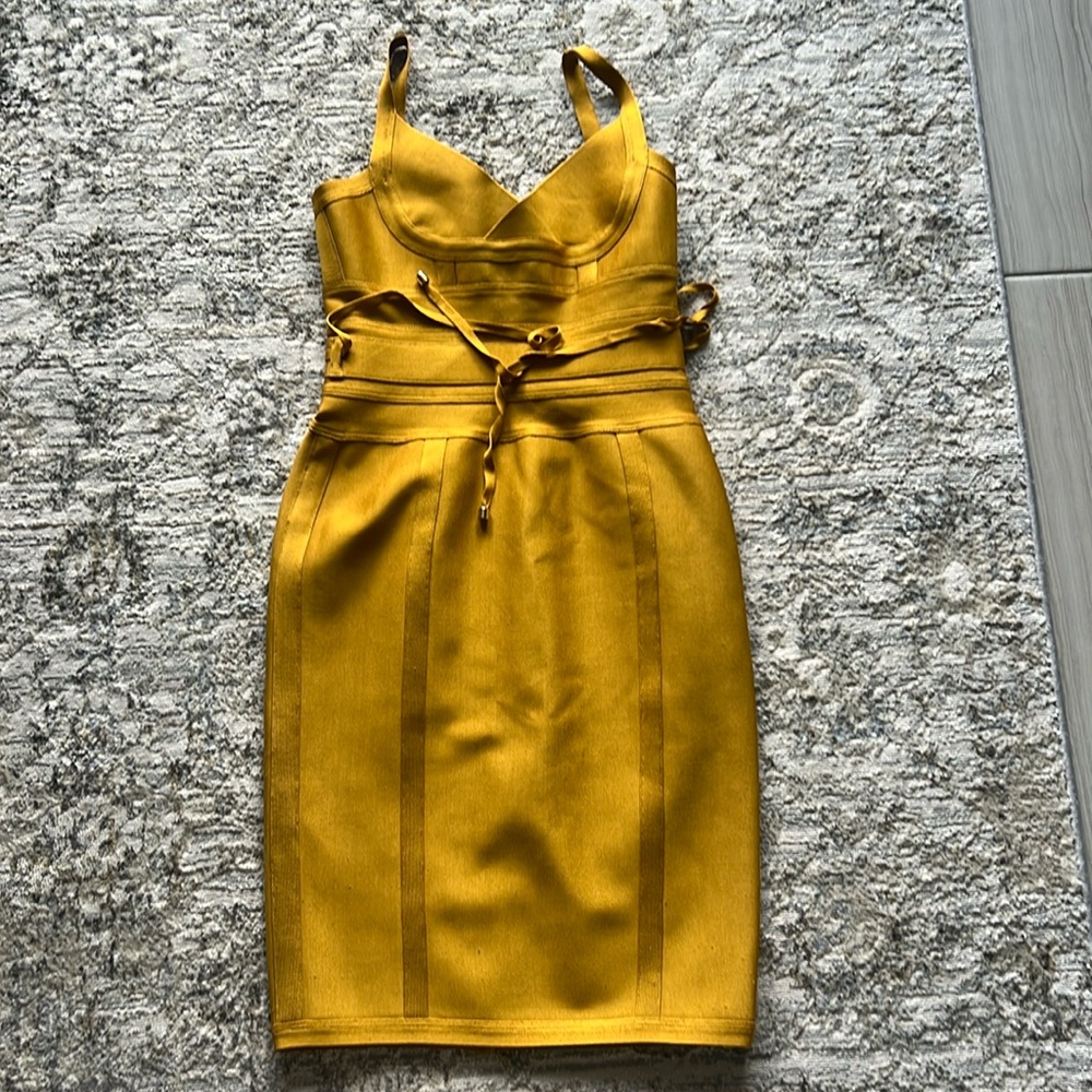 House of CB gold bandage dress size L